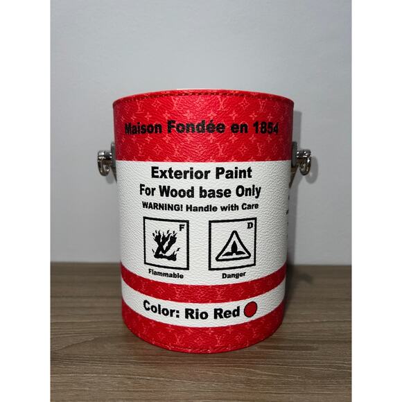 Louis Vuitton Red White LV Paint Can Monogram Top Handle Shoulder Crossbody Bag - Picture 6 of 10